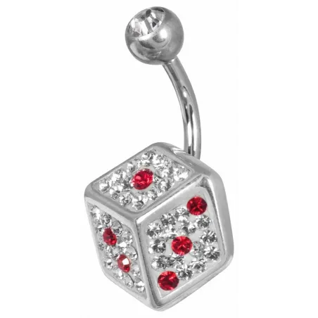 Piercing nombril Crystal Evolution Swarovski Dé rouge