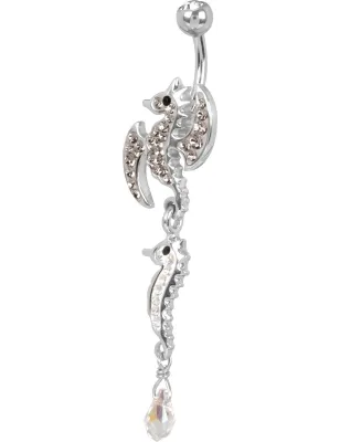 Piercing nombril Crystal Evolution Swarovski Hippocampe ailes
