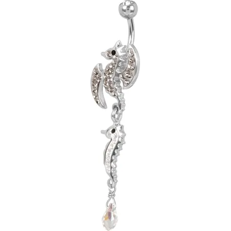 Piercing nombril Crystal Evolution Swarovski Hippocampe ailes