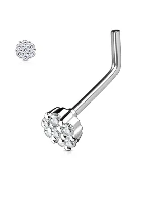 Piercing nez tige en L sept strass