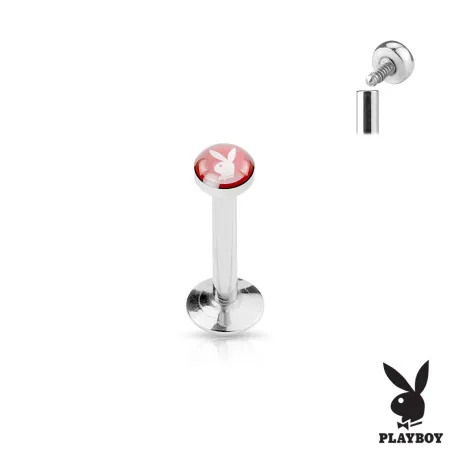 Piercing labret lèvre Playboy rouge