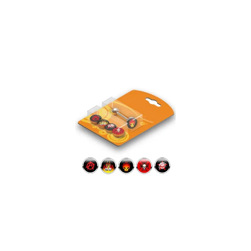 Pack Piercing Langue Acier Logos Tête de mort