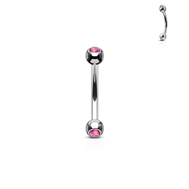 Piercing arcade boules opale rose