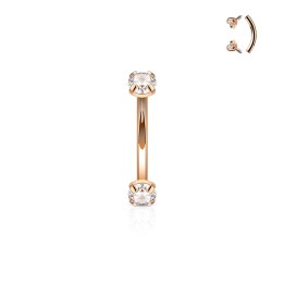 Piercing arcade strass en acier or rose