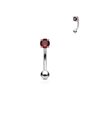 Piercing arcade zircon rond rouge