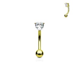 Piercing arcade plaqué or zircon coeur blanc