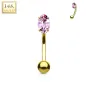 Piercing arcade Or 14K Pierre Zirconium Ovale Rose