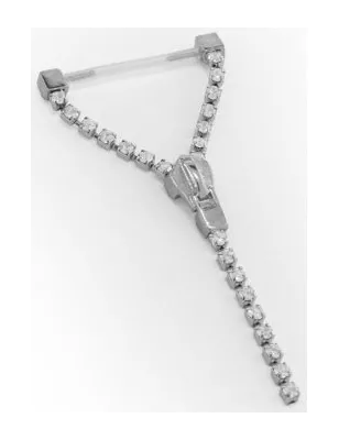 Piercing Téton Bioplast Fermeture Eclair Gemmes Clair - Bijou Piercing Téton
