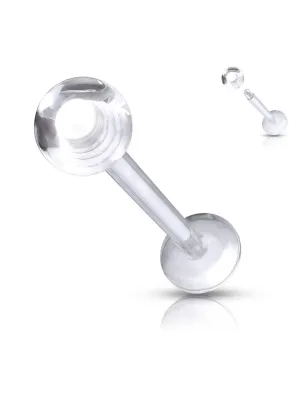 Piercing labret bioflex boule transparente