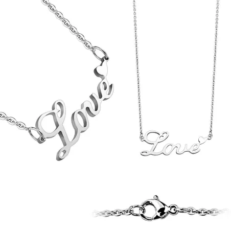Chaine en acier inoxydable avec pendentif LOVE