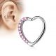 Piercing cartilage daith coeur strass roses