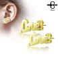 Paire boucles d'oreilles clous love doré