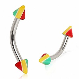 Piercing arcade pointes acrylique rasta