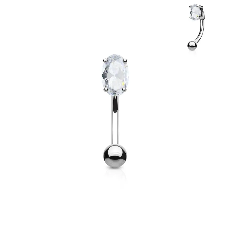 Piercing arcade zircon ovale blanc