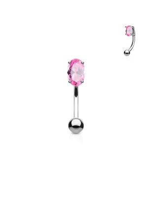 Piercing arcade zircon ovale rose