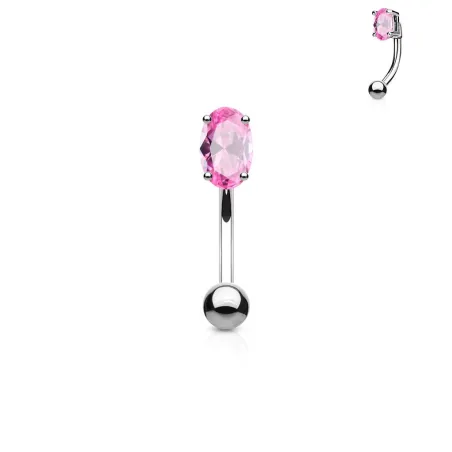 Piercing arcade zircon ovale rose