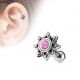 Piercing cartilage hélix soleil tribal opale rose