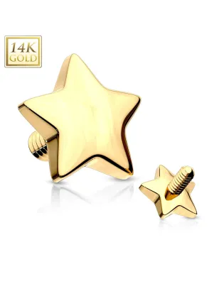 Piercing micro dermal Or 14 Carats Etoile