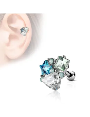 Piercing cartilage hélix multi cristaux