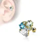 Piercing cartilage hélix multi cristaux plaqué or