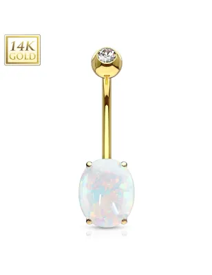 Piercing nombril Or 14 Carats Pierre Opale