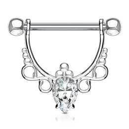 Piercing téton pendentif poire filigrane infini