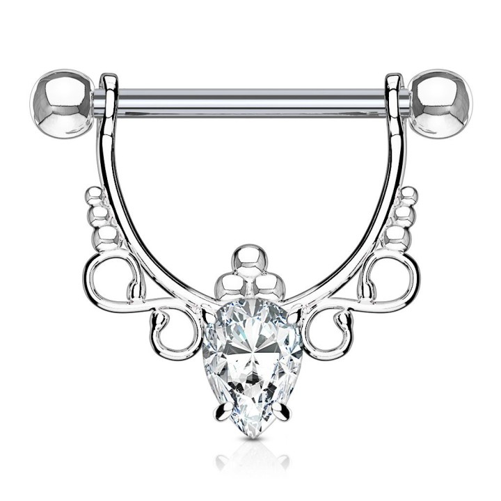 Piercing téton pendentif poire filigrane infini
