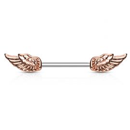 Piercing téton ailes d'ange or rose