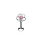 Piercing labret lèvre fleur opale rose