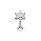 Piercing oreille labret lèvre étoile opale blanche Piercing oreille labret lèvre étoile opale blanche