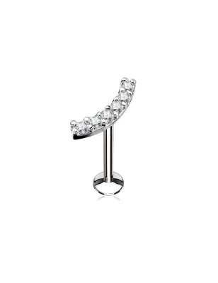 Piercing oreille labret lèvre courbé strass