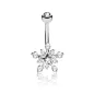 Piercing nombril cluster pierre étoile blanche