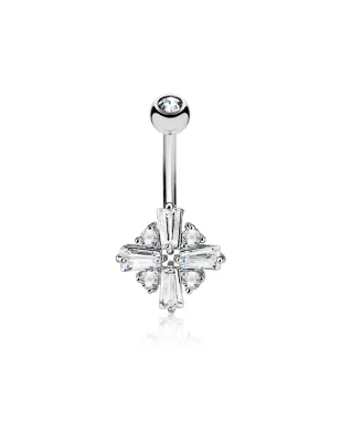 Piercing nombril losange croix