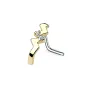 Piercing nez tige en L doré courbé twist strass