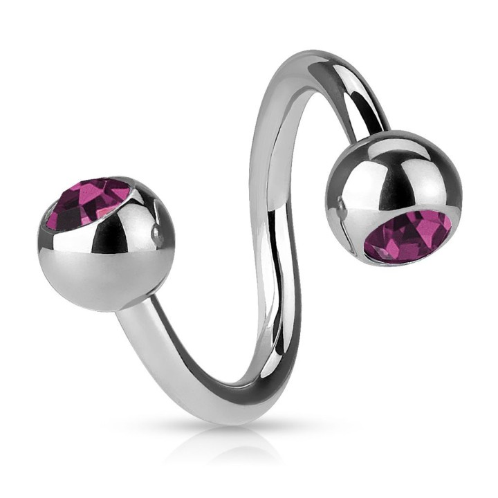 Piercing Arcade Oreille Spirale Strass