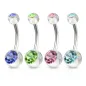Lot de 4 Piercing Nombril Boules transparentes Gemmes