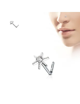 Piercing nez tige en L étoile éclatante