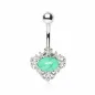 Piercing nombril pierre jade ornée