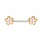 Piercing téton fleur rose et doré