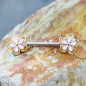 Piercing téton fleur rose et doré