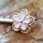 Piercing téton fleur rose et doré