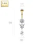 Piercing nombril Or Jaune 14 Carats fleur papillon