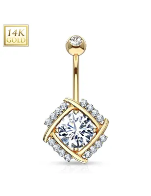 Piercing nombril Or Jaune 14 Carats moulin à vent