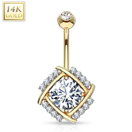 Piercing nombril Or Jaune 14 Carats moulin à vent