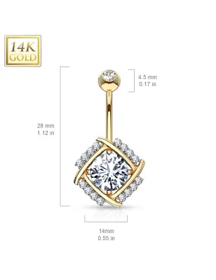 Piercing nombril Or Jaune 14 Carats moulin à vent