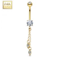 Piercing nombril or 14 carats chaines
