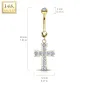 Piercing nombril Or 14 carats barre croix