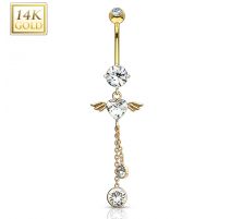 Piercing nombril Or 14 Carats Ailes d'Ange