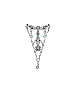 Piercing nombril inversé coeur chaines