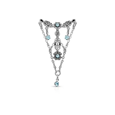 Piercing nombril inversé coeur chaines